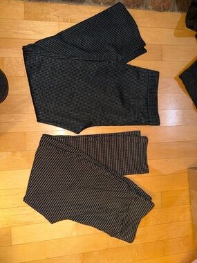 Jules & Leopold Black and Charcoal Houndstooth Wide-Leg Pants